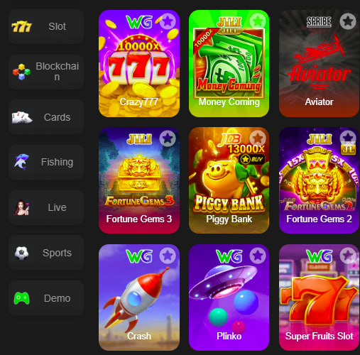 Main screen of Bet626 Game game page for PK players